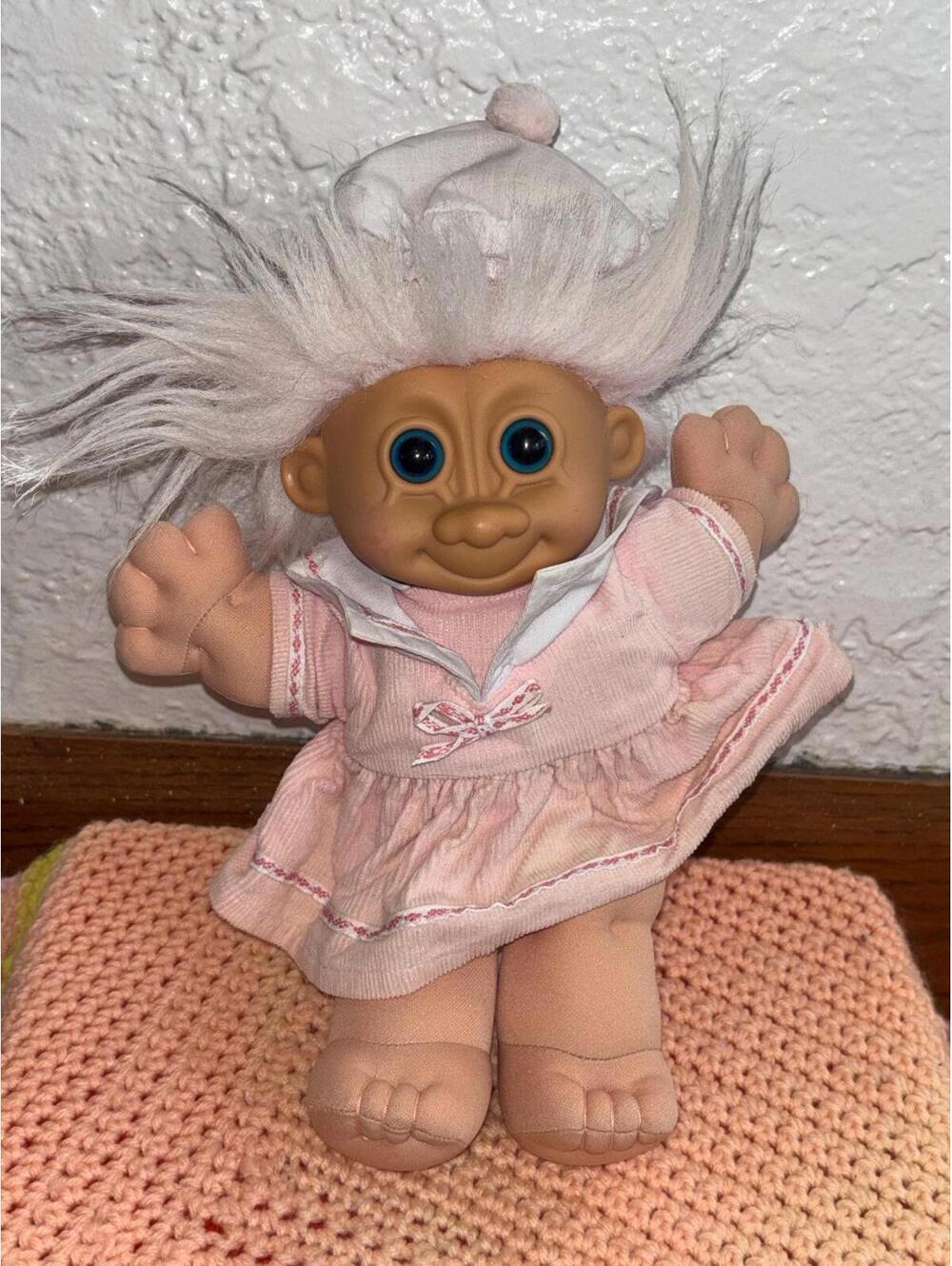 Troll Doll Sailor Girl Russ Berrie In Pink Sailor Outfit *Cute!*